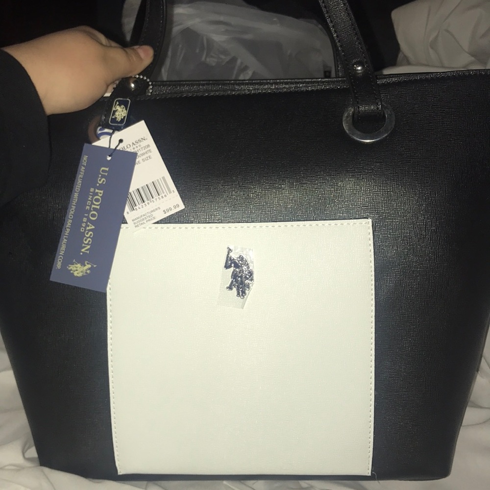 BRAND NEW Ralph Lauren black and white tote purse